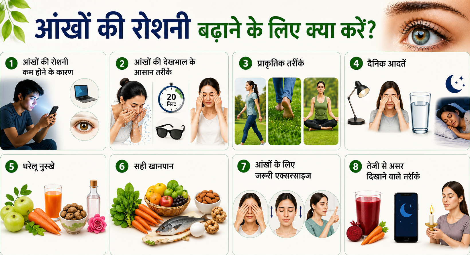आंखों की रोशनी कैसे बढ़ाएं